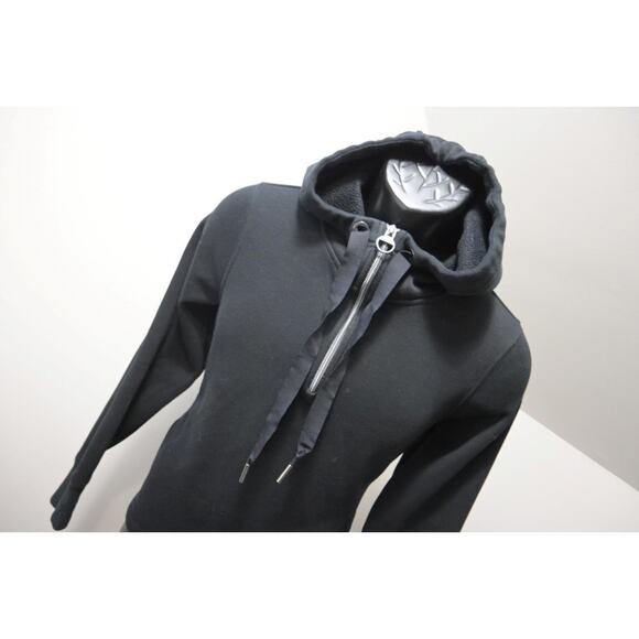 Athleta Fleece Hoodie Stretch Pullover Black Athletic Sweater Womens Small - Picture 4 of 9